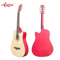 Cheap Price Custom Brand 38 Inch Acoustic Guitar Small Size All Basswood Beginner Boy Girl Cutaway Practice String Instrument