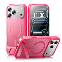 Étui de téléphone magnétique pliable avec béquille pour iPhone 18 17 16 15 14 Pro Max, coque de protection antichoc et anti-rayures en TPU et PC