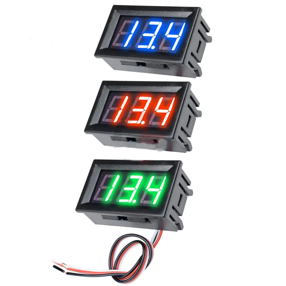 0.56 inch 3 wires LED Digital Voltmeter Voltage Meter Car Motorcycle Volt Tester Detector DC 12V Capacity Monitor