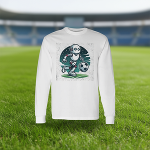 T-shirt à manches longues AI Robot Playing Soccer, unisexe, taille adulte, taille moyenne - Product Image 3