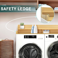 Comptoir de machine à laver et de séchage personnalisable en bois, gain de place, moderne, sur pied, pour laverie domestique