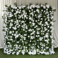 W-FW031 Toile de fond murale de fleurs de mariage Offres Spéciales 8ft X 8ft Roll up 5d 7d Fond de mur de fleurs pour la décoration de mariage et d'anniversaire