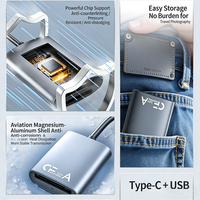 Lecteur de cartes USB 3.0 Type C 2 en 1 10 Gbps avec câble compatible avec les cartes mémoire CFexpress Type A/ CFexpress Type B et SD
