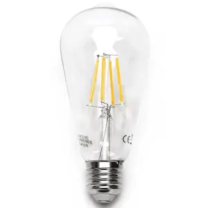 Bombilla LED ST64 E27 14W transparente, eficiente, de larga duración, ideal para iluminación decorativa y ambientes cálidos. - Product Image 1