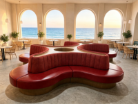 Mobilier de restaurant commercial OEM, ensemble de canapés en cuir pour restaurant, banquette de restaurant solide, design de mobilier complet pour restaurant