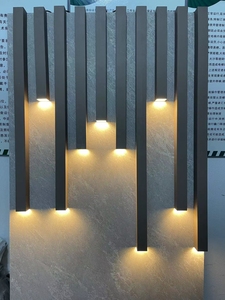 Nouveau tube carré décoratif en PVC WPC imperméable, tube composite <span class=keywords><strong>bois</strong></span>-plastique <span class=keywords><strong>pour</strong></span> panneau de cloison de salon - Product Image 6