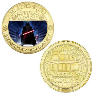 Moneda Conmemorativa Metálica con Temática de Películas Americanas, Moneda de Oro de Doble Cara con Diseño de <span class=keywords><strong>Guerrero</strong></span> Negro, Artículo de Colección en Oferta - Product Image 2