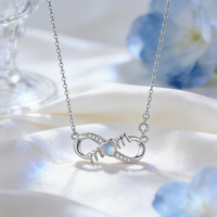 Collier infini Moyu Jewelry, pendentif infini en opale, cadeaux pour elle, collier minimaliste en argent sterling 9245 pour femmes