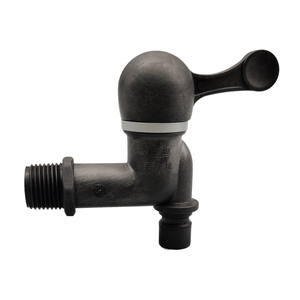 China Manufacturer Wall Mounted Sturdy Plastic Water PP Faucet Black Tap with Ceramic Cartridge <b>Handle</b> - Product Image 2