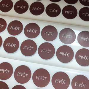 Wholesale Matte BrownLetter Circle Stickers Custom Brand <b>Name</b> Adhesive Packaging Stickers - Product Image 5