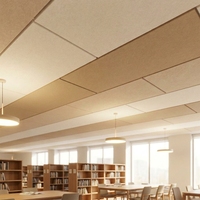 Panneau acoustique en feutre de fibres pour plafond, absorption acoustique, carrelage décoratif pour bureau, bibliothèque