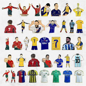 Pin de seguridad metálico esmaltado personalizado de fábrica con temática de <span class=keywords><strong>amor</strong></span> y cruz, fundido a presión, para solapa, insignia para ropa y sombrero, Evento de Fútbol USA-CMC 2026 - Product Image 2