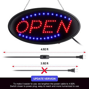LED sign <b>board</b> open sign oval indoor hanging sign shop window decoration sign indicator <b>light</b> display sign UK\US\AU\EU plug - Product Image 3