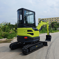 Mini-pelleuse Derette RT25 avec système de changement rapide d'accessoires : brise-roche, tarière, grappin – Excavatrice compacte pour tâches de terrassement polyvalentes
