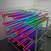 Lámparas de Pared LED RGB de Aluminio Lineales Modernas para Exteriores, IP65 Impermeables, con Interruptor de Control, Iluminación Exterior para Interiores/Exteriores, Villas y Garajes