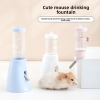 Dispenser Air Plastik Anti Tumpah untuk Hewan Peliharaan Kecil dengan Desain Dudukan Ganda dan Tinggi yang Dapat Disesuaikan untuk Kandang Hamster Gerbil Tikus
