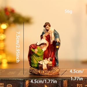 Nativity Scene Religious Resin Figurine-Artistic Christian Home Decor for Living Room & Bedroom - Product Image 4