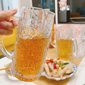 Jarra de cerveza Glacier de 401-500 ml con asa, de vidrio artesanal, para fiestas, bebidas frías y jugos. - Product Image 4