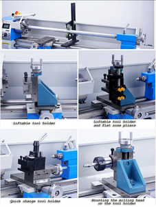 <span class=keywords><strong>Tour</strong></span> à métaux miniature horizontale de haute précision, table de travail, machine à fraiser, 220V, combinaison, modèle de traitement des métaux utilisé - Product Image 3