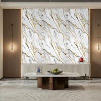 Papier adhésif effet marbre veiné doré, panneaux muraux 3D autocollants pour décoration intérieure de luxe, style Dubaï EAU, rouleau de 1,2 m de largeur