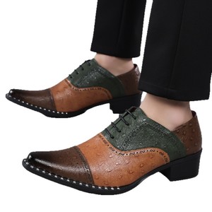 Zapatos de Cuero con Bloques de Color para Hombre, Estilo Británico, Brogue con Punta en Pico, Zapatos Formales de Vestir para Negocios, Gran Venta 2026 - Product Image 5