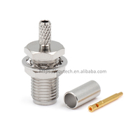 Conector RF Hembra RP-SMA XINQY, Polaridad Inversa, Tipo Crimpado, 50 Ohm, DC-6GHz, para Cable Coaxial