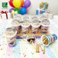 Biskuit Cup Isi Selai Cokelat Padat Manis Kustom Grosir dengan Permen Biru, Umur Simpan 12 Bulan