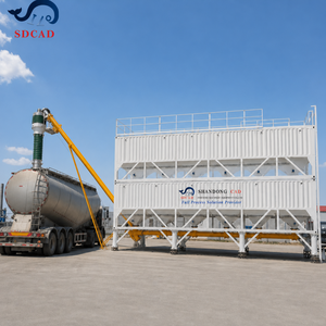 80T 100 Ton <strong>Container</strong> Type Horizontal Cement Silo with Screw Conveyor and Dust Collector <strong>for</strong> Concrete Batching Plant - Product Image 6