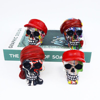 Décoration d'Halloween Accessoires Oeuvre Artisanale Mini Squelette Figurine Résine Crâne de Sucre Statue Décor