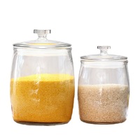 Grand pot de conservation en verre transparent simple vide de 1L 2L 3L 5L 8L, pots de conservation alimentaire, contenants de cuisine avec couvercles pour céréales