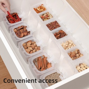 Kitchen Dry Food Kitchen Spices Storage Box <b>Clear</b> <b>Plastic</b> Seasoning Box Spice Rack Storage <b>Container</b> - Product Image 5