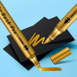 Marcadores de Pintura Metálica Plateada y Dorada |   Rotulador Permanente de Punta Fina a Prueba de Agua para Pintar Rocas, Decoración de Regalos, Manualidades Escolares y de Oficina - Product Image 3