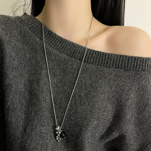 Collier en pierre naturelle en forme de grappe de raisin, favori des influenceurs |   Chaîne de pull longue polyvalente au design tendance pour femmes - Product Image 1