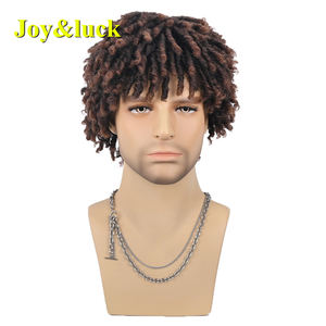 Peluca Corta de Estilo Dreadlock para <span class=keywords><strong>Hombre</strong></span>, Venta al por Mayor de Fábrica, Estilo Masculino, Cabello Lateral Negro, Peluca Sintética para <span class=keywords><strong>Hombre</strong></span> - Product Image 3