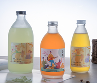 Bouteilles en verre vides de 250 ml, 300 ml et 500 ml, moins chères en gros, avec bouchon à vis, pour jus, boissons, vin, lait, eau