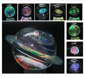 Grossistes Boule de cristal du système solaire 3D 100 mm 70 mm Boule de cristal magique luminescente <span class=keywords><strong>Mixies</strong></span> Lumière de nuit LED Lumière de verre Boule de la Terre - Product Image 2