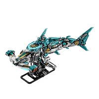 13154 Blocs de construction éducatifs en ABS, thèmes Requin marteau mécanique, Baleine, Raie manta, Tyrannosaure Rex, Jouet unisexe, Vente en gros