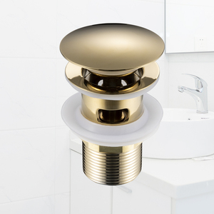 Modern Stainless Steel Click Spring <strong>Plug</strong> Bathroom Push Down Basin <strong>Sink</strong> pop Out with Overflow Drain - Product Image 2
