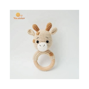Hochet Crochet Teether Baby Teether Wood