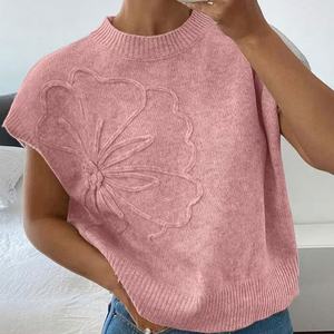 <b>Women's</b> Sleeveless O-Neck Sweater <b>Vest</b> Anti-Pilling Soft <b>Knitted</b> Top for Casual Wear New Solid Color for Girls - Product Image 2