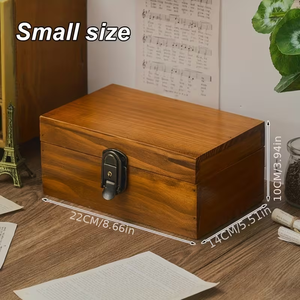 Caja de Madera Vintage de <span class=keywords><strong>Tres</strong></span> Tamaños con Cerradura y Llave para Accesorios de Cocina, Baño y Dormitorio, Cajas de Madera con Cerradura - Product Image 4