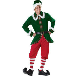Yi Xiaoyi Santa Claus Costume Adult Men Red Velvet With <b>Gold</b> Embroidery For Christmas Party Wear - Product Image 4