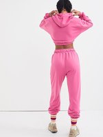 Nouveau surdimensionné personnalisé plaine entraînement survêtement vêtements de sport de plein air femmes culture fermeture éclair à capuche ensembles