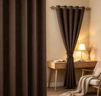 Rideaux de maison multi-usages de luxe modernes 100% polyester personnalisés, tissés à œillets, occultants, voilages, double couche, thermiques, anti-UV