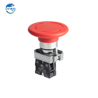 Bouton-poussoir d'arrêt d'urgence IP65 22 mm, tête champignon rouge, interrupteur de démarrage/arrêt à verrouillage, commande d'ascenseur 10A