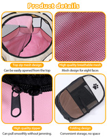 Grand parc pliable respirant gris rose noir pop-up pour chiot, niche pour chien, clôture, tente d'exposition pour chat