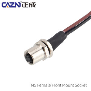 Cazn עמיד למים IP67 הרכב m5 זכר פליז פליז הקדמי בחזרה הר 3pin 4pin מחבר שקע מחבר צבעים שונים - Product Image 2