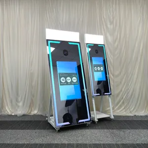 Miroir interactif pleine longueur de 65 pouces <span class=keywords><strong>pour</strong></span> photomaton - <span class=keywords><strong>Verre</strong></span> trempé, caméra Hiti, Bluetooth, emballage en flight case - Product Image 1