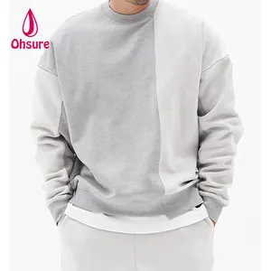 Ohsure Custom Logo 100% Cotton Winter New Design Male's Clothing Men's Plain Color Hoodies Jersey Fabric Printed Knitted Hooded