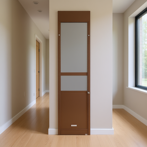 Porte pour chien en alliage d'aluminium à hauteur réglable 75-81 pouces XL, design moderne avec verre coulissant intérieur - Product Image 2